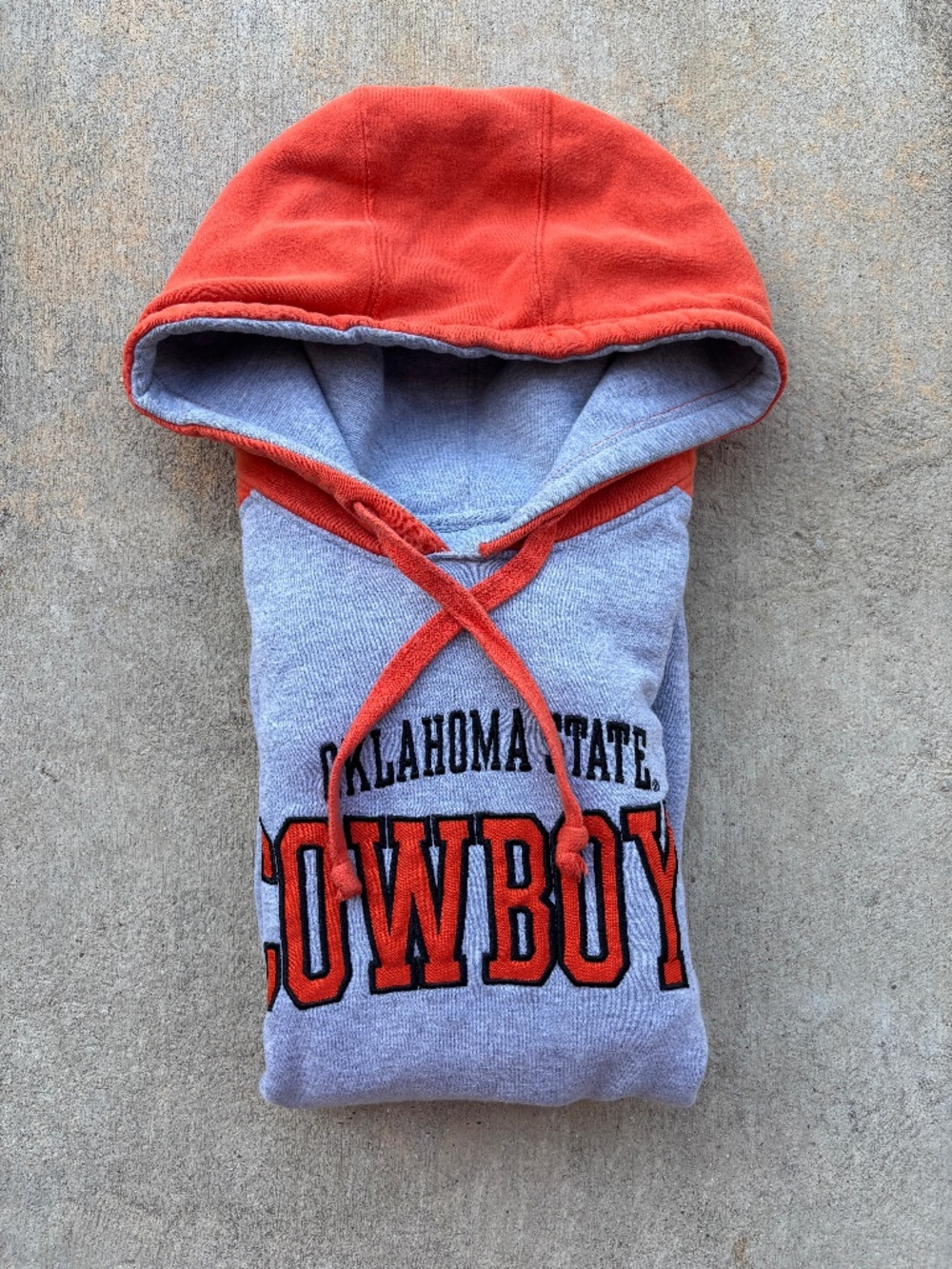 Oklahoma State Cowboys Gray and Orange Colorblock Hoodie